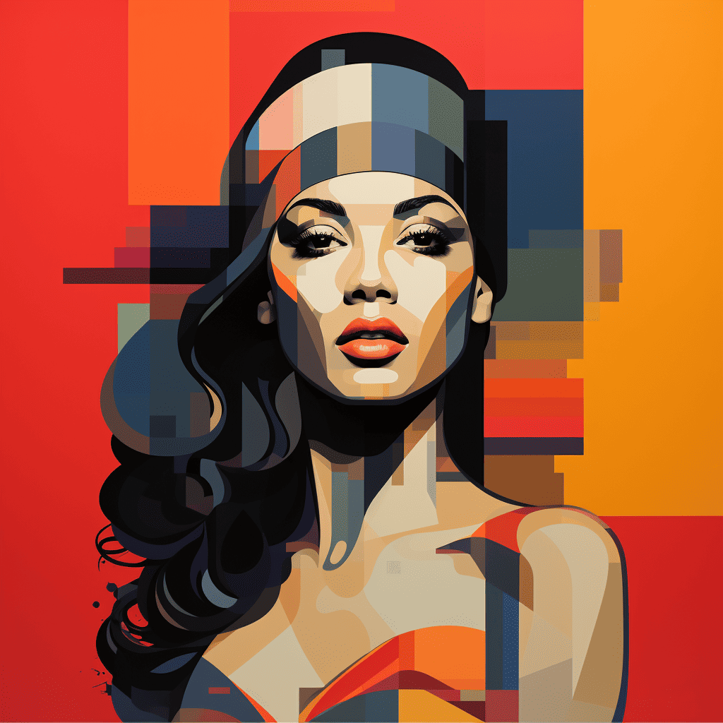 Woman with colour swatches Red Black Blue
